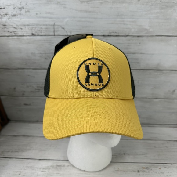 Under Armour UA Men's Yellow Black Snapback Cap Hat‎ NWT - Picture 1 of 8